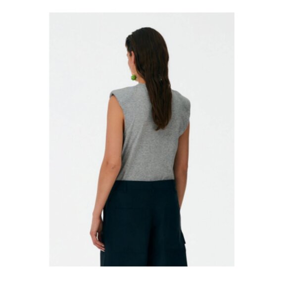 TIBI Padded Shoulder Sleeveless Top, Sz Small - Picture 3 of 6
